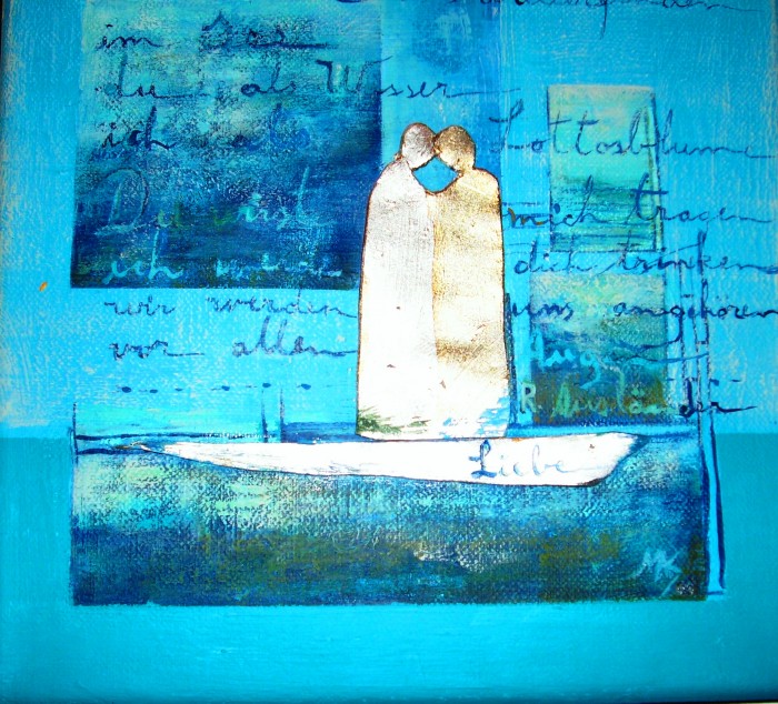 <p>&nbsp;Serie: Migranten Liebe</p>
  <p><br />"Liebe" auf deutsch<br />Mit einem Gedicht von Rose Ausl�nder<br />20x20<br />2008<br /></p>